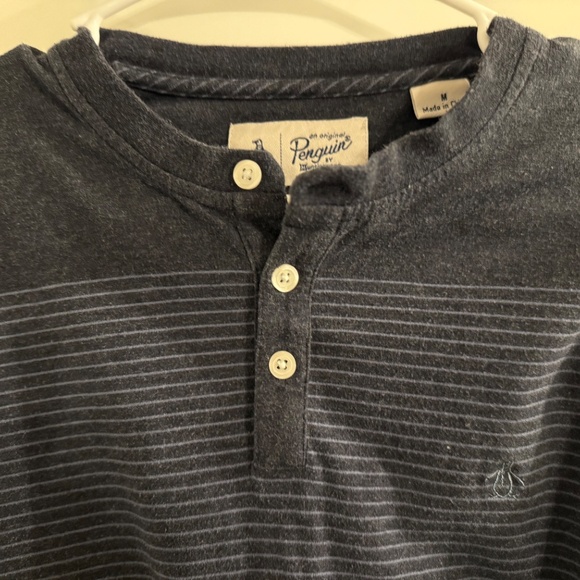 Original Penguin Striped Henley Shirt - Picture 3 of 3